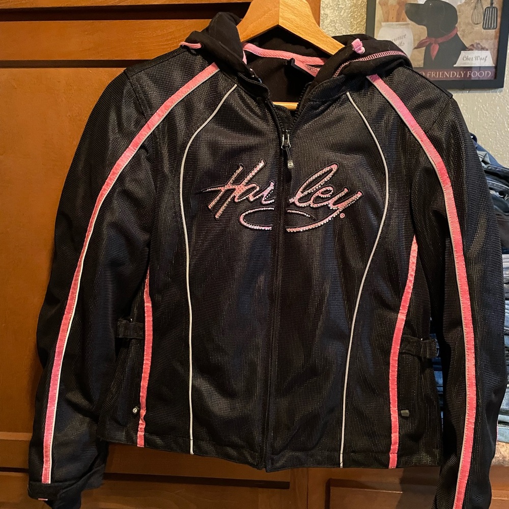 Harley-Davidson Black and Pink Bomber Jacket